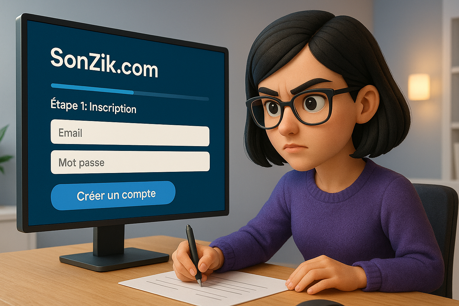 Étape d'inscription